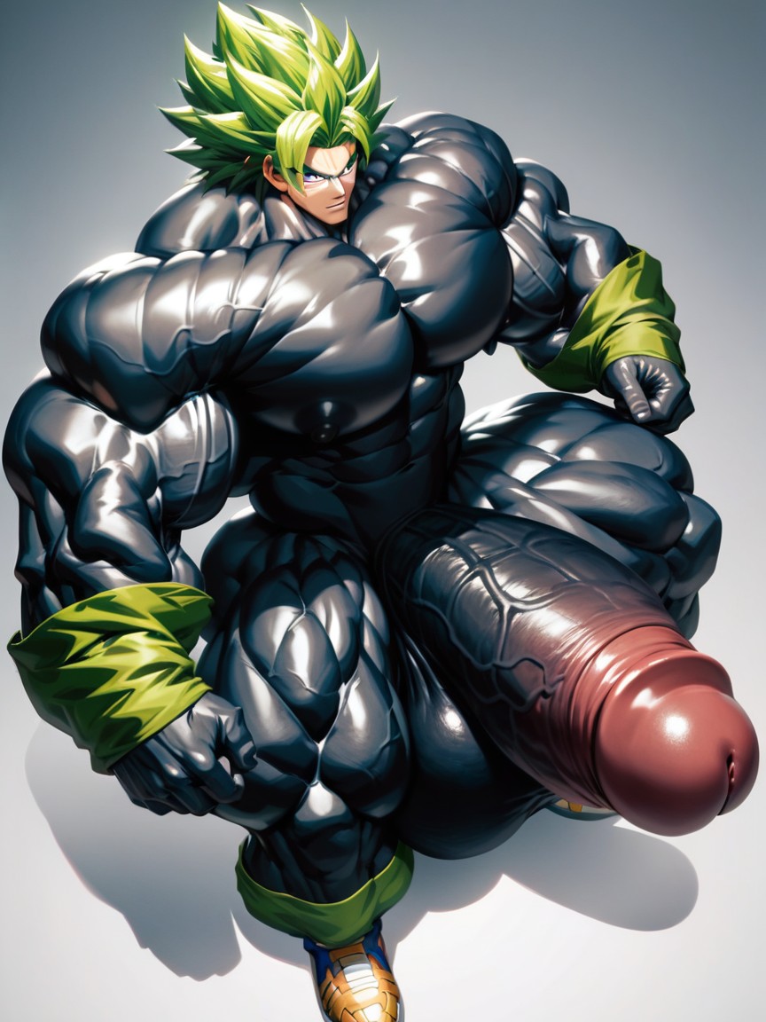 Massive Cock, Tall, 単純な背景 ゲイAIポルノ