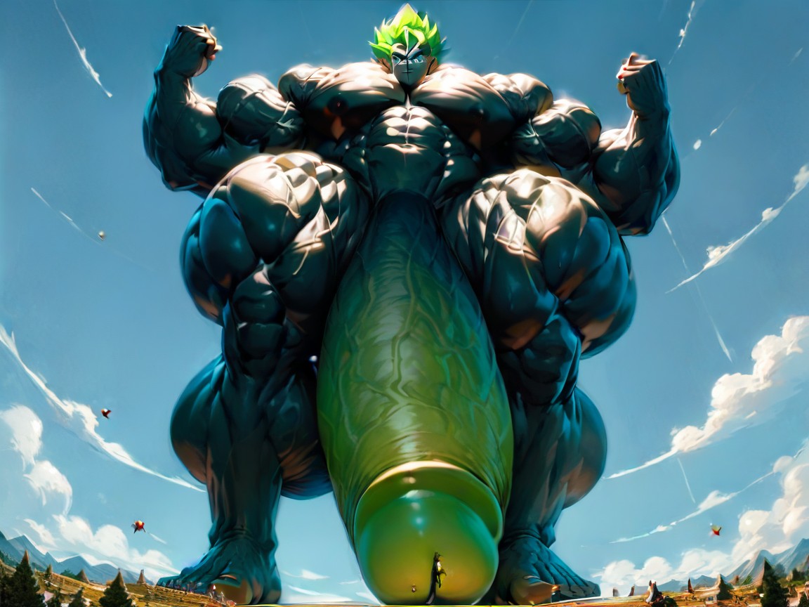 Growing Muscles, Tall Man, Huge Ball AI Gay Porn