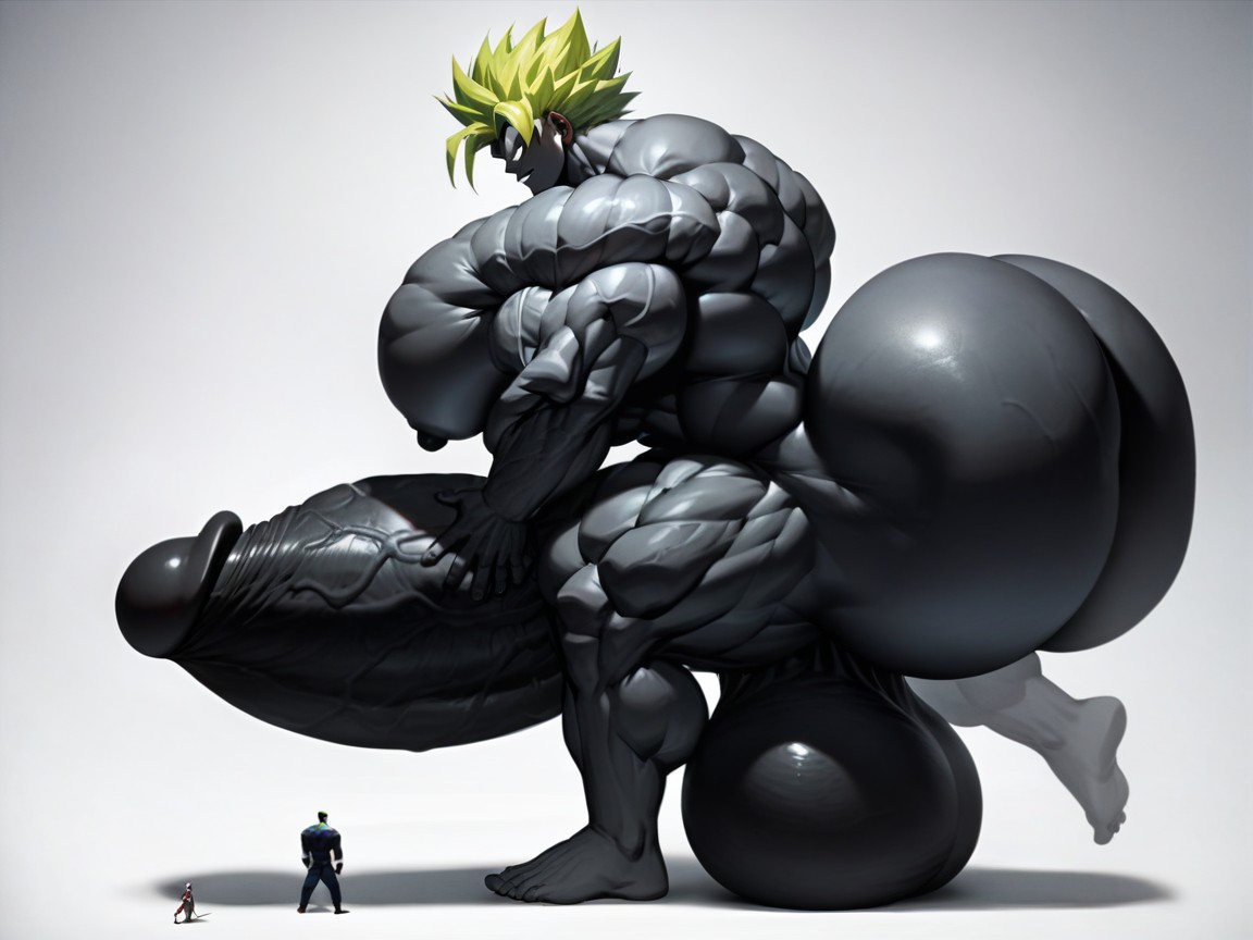 Wide, Cock Bigger Than Body, Green Hair AI Gay Porn