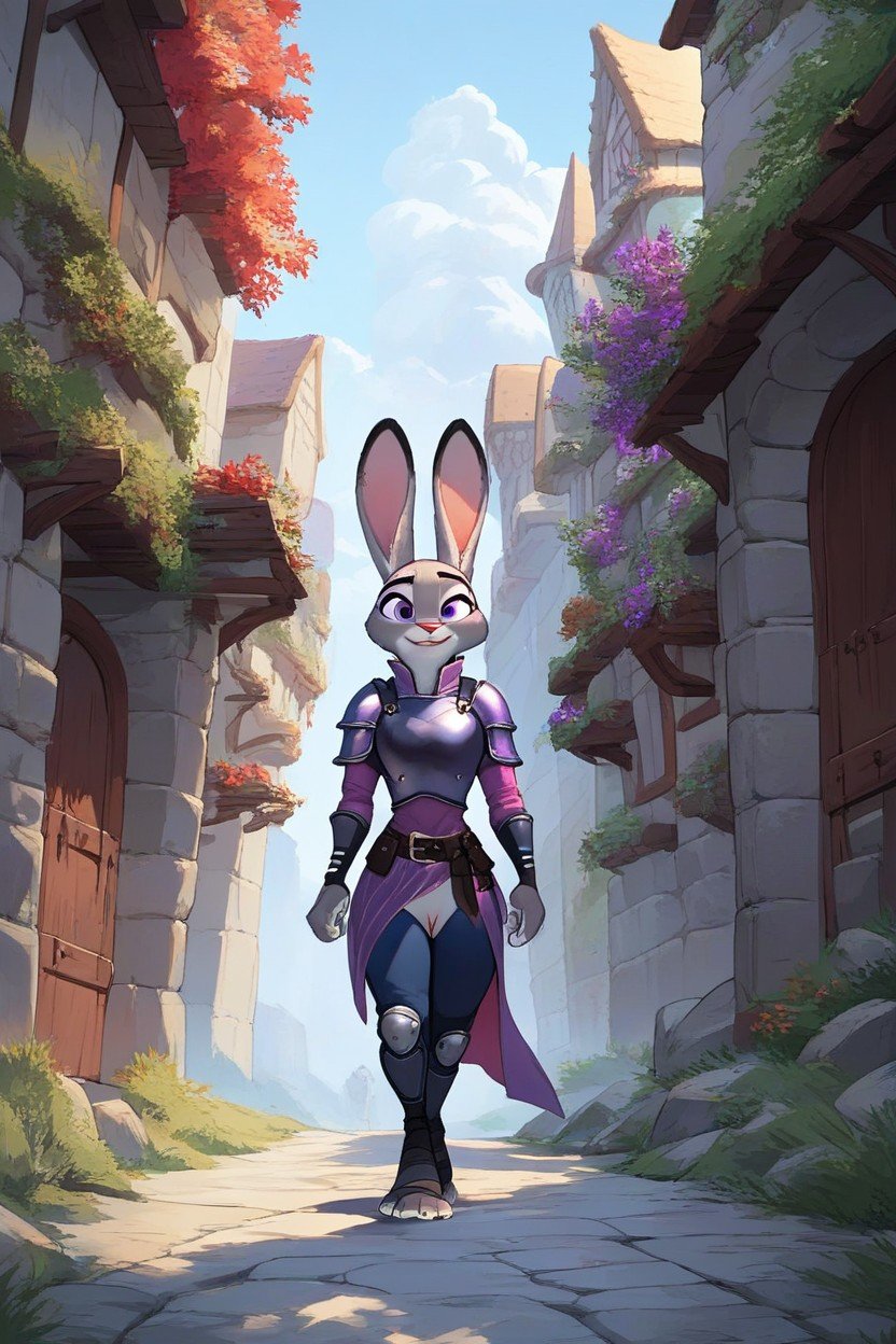 Walking, Medieval Setting, Purple ArmorAI兽人黄片