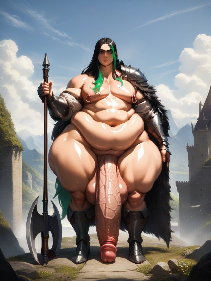 Morbidly Obese, Penis Bigger Than Body, オイルを塗った肌 ゲイAIポルノ