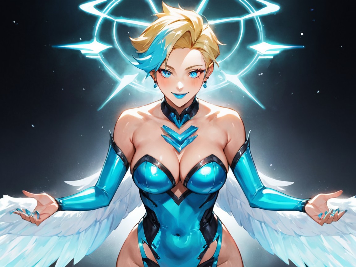 Harem, Blonde Pixie Hair, Cœurs D'amour Porno IA Latina