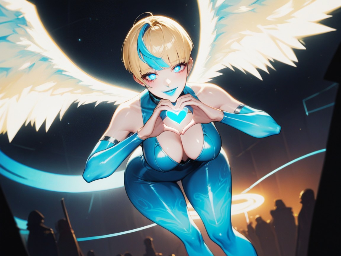 Blonde Hair, Sloped Shoulders, Bending Over Hentai AI Porn