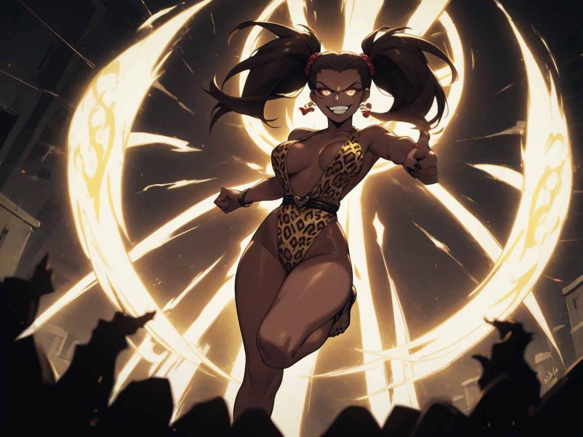 Tight Breasts, Dimly Lit, Dark Skin Brown Hentai AI Porn
