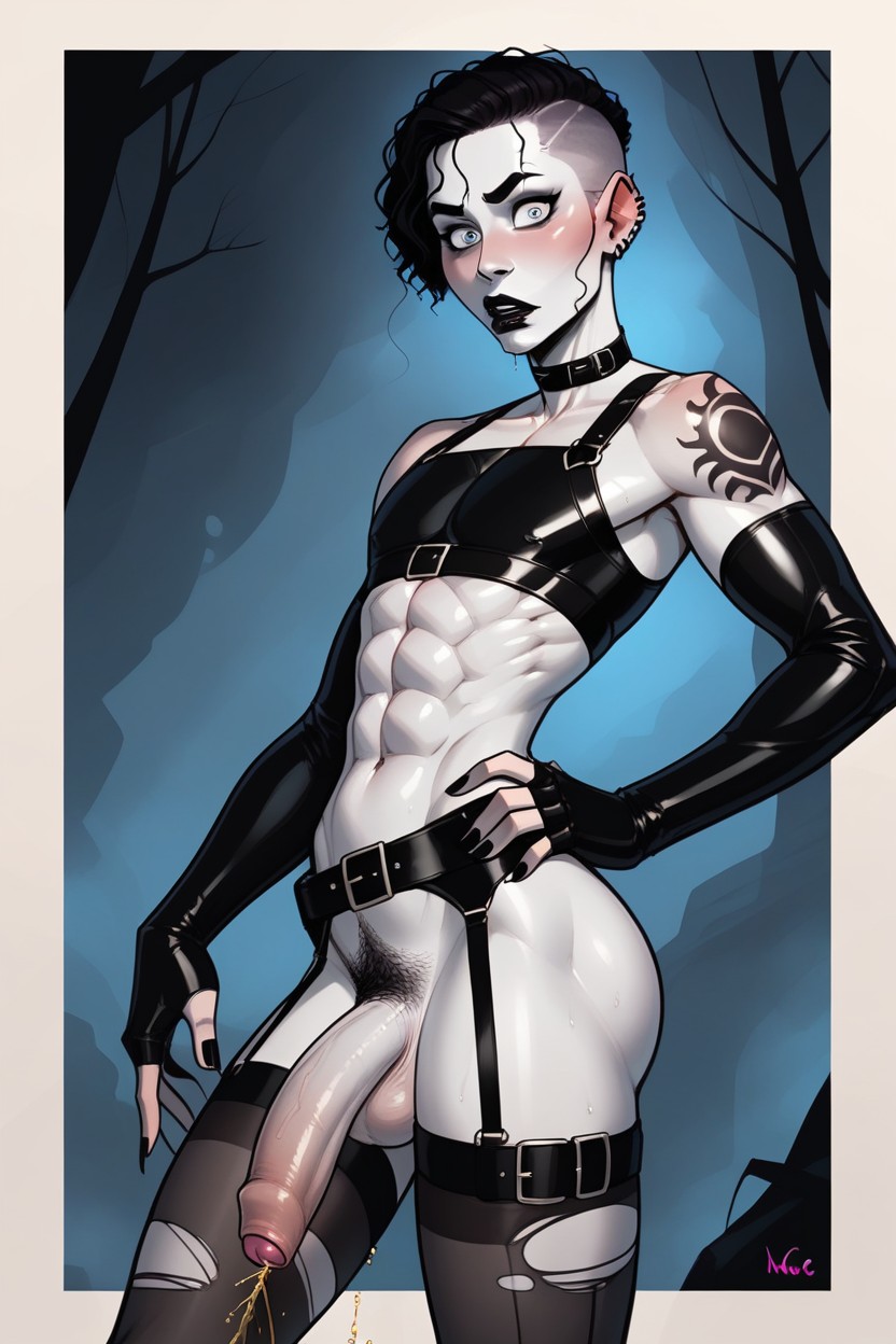 Shocked, Pale Skin, Hyper Foreskin 쉬메일 AI 포르노