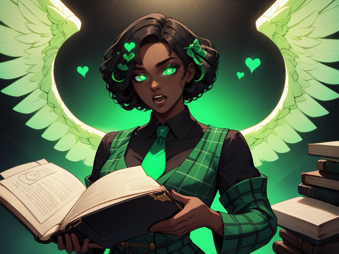 Uniform, Woman Reading A Book, Speech Bubbles AI Porn