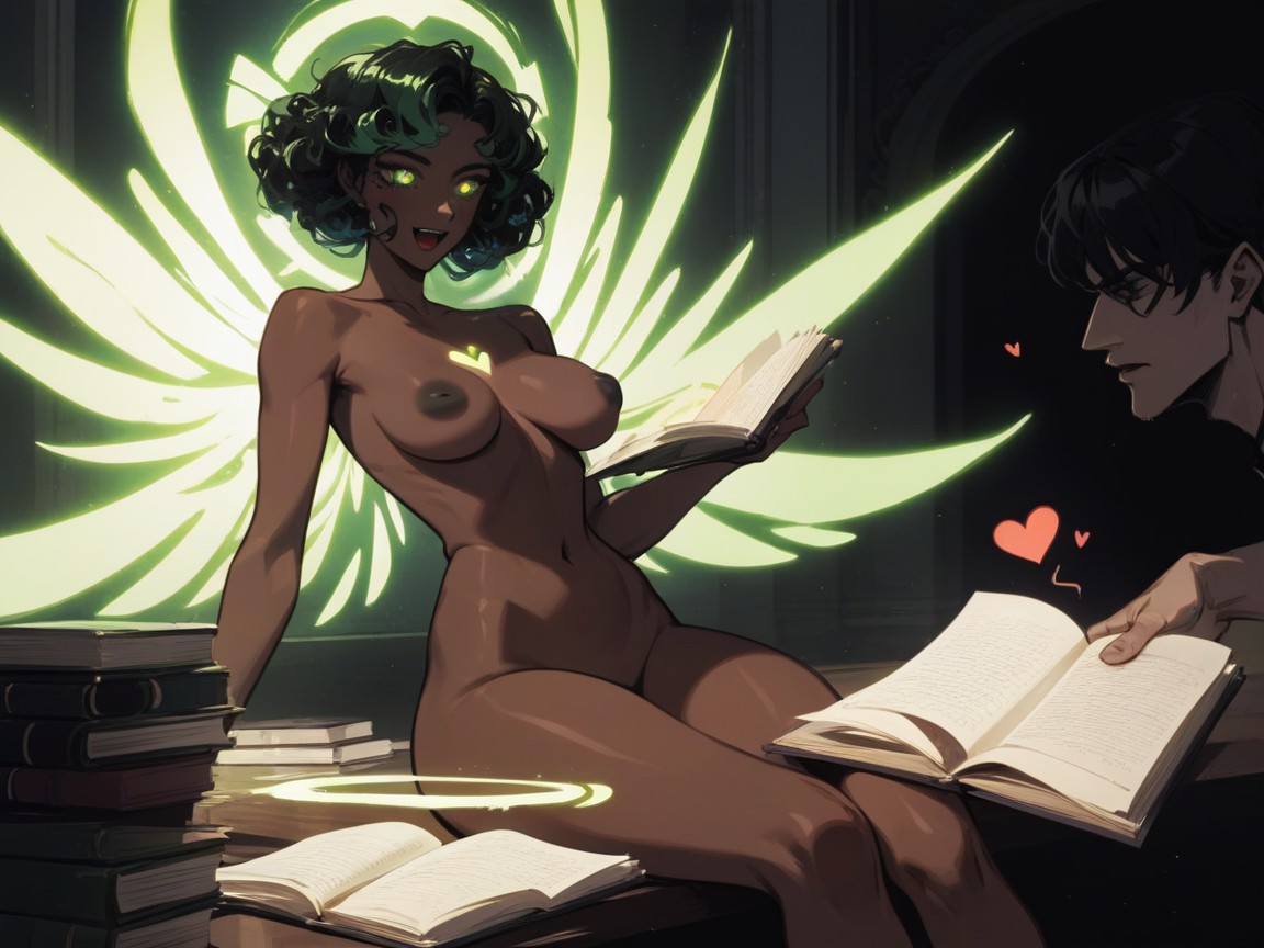 Squared Thighs, Breasts Asymmetrical, Speech Bubbles Hentai IA