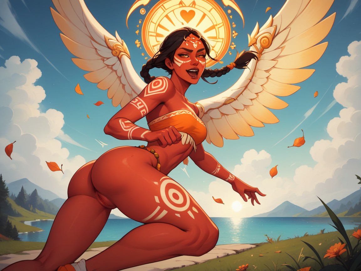 Wind Effects In Background, Orgasm, Glowing Red Hearts In Background AI Porn