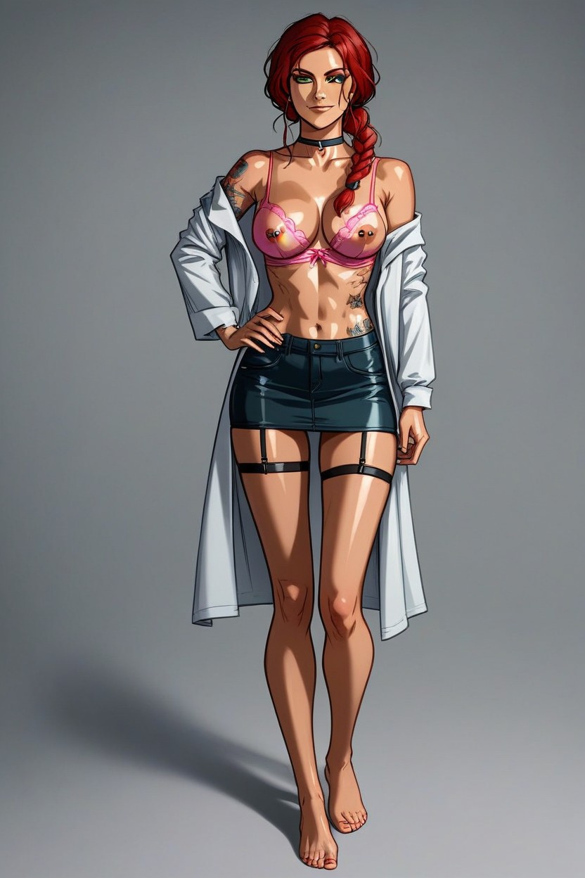 Choker, Medium Breast, Tattoo AI Porn
