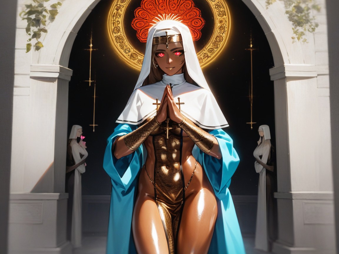 Fit Body, Wearing Silver Tiger Print Goddess Clothes, Pelo Blanco Hentai IA
