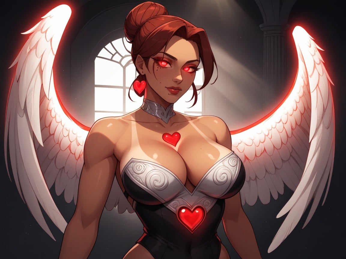 Large Perky Breasts, Wearing Red Snake Print Goddess Clothes, Tan Lines AI Porn