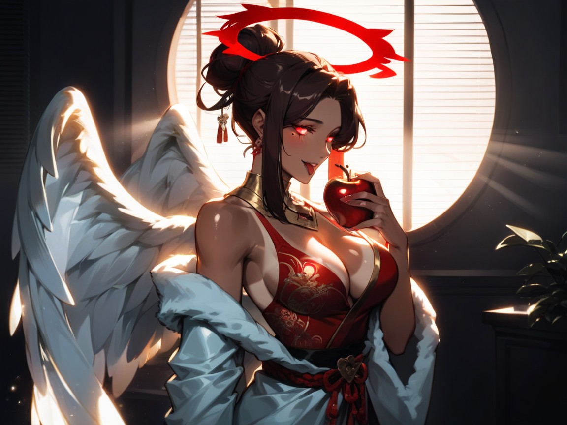 One Woman, Glowing Eyes, Large Perky Breasts Hentai AI Porn