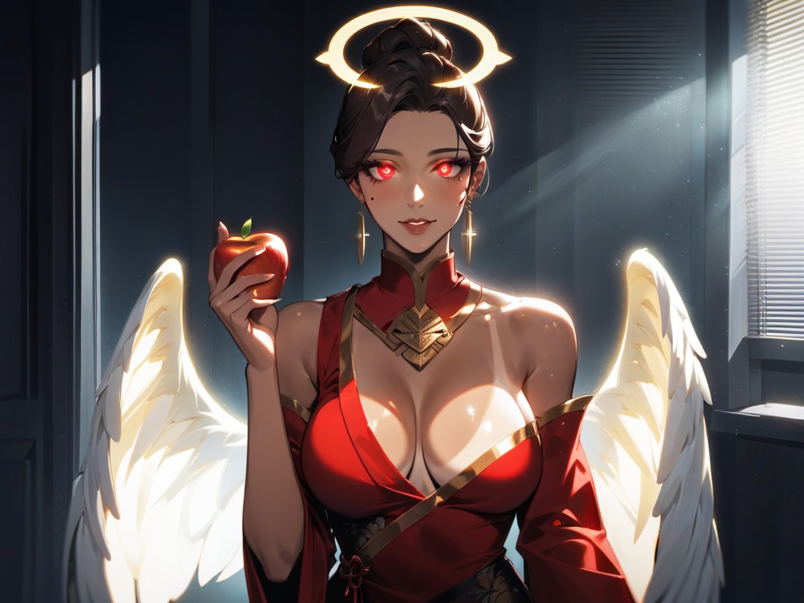 Statuesque Body, Glowing Eyes, Wide Long Shoulders Hentai AI Porn