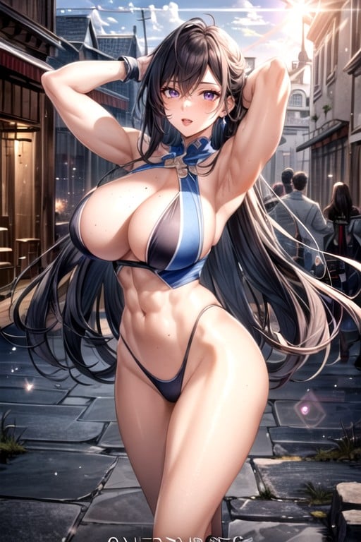 Muscular Definition, Full Body, Straight Hair Hentai IA pornografia