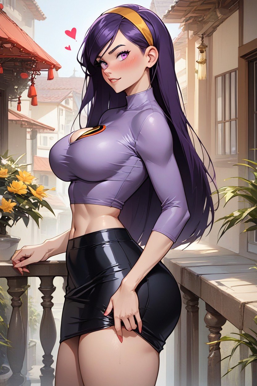 Lifting The Ass, Backwards On A Balcony, Purple Hair퍼리 AI 포르노