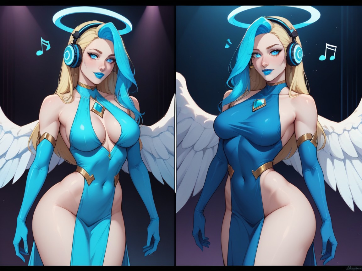 Rounded Hips, Neon Lighting, Saturated Colors AI Porn