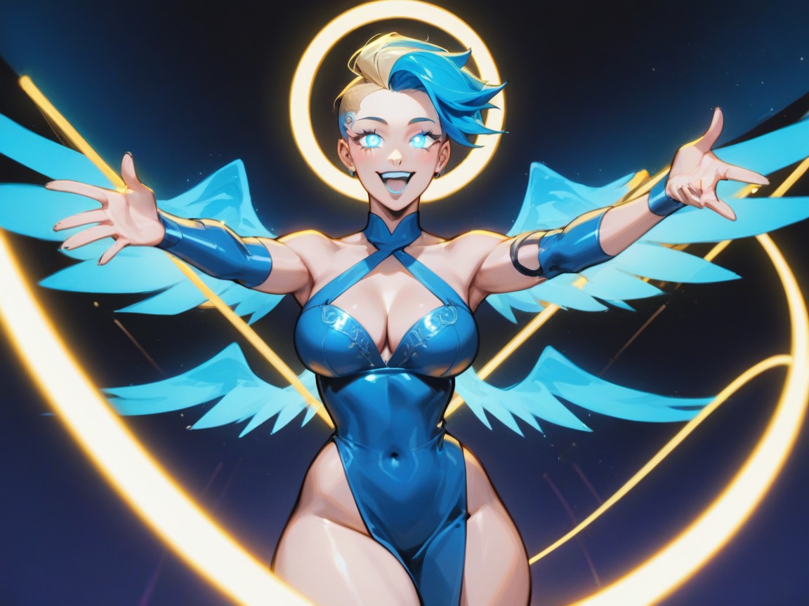 Glowing Eyes, Snatched Waist, Skinny Hentai AI Porn