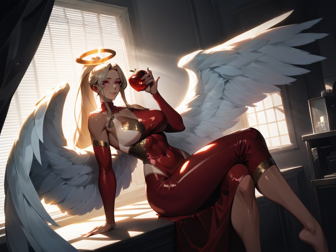God Rays Through Window Blinds, High Brightness Effects, Saturated Colors Hentai AI Porn