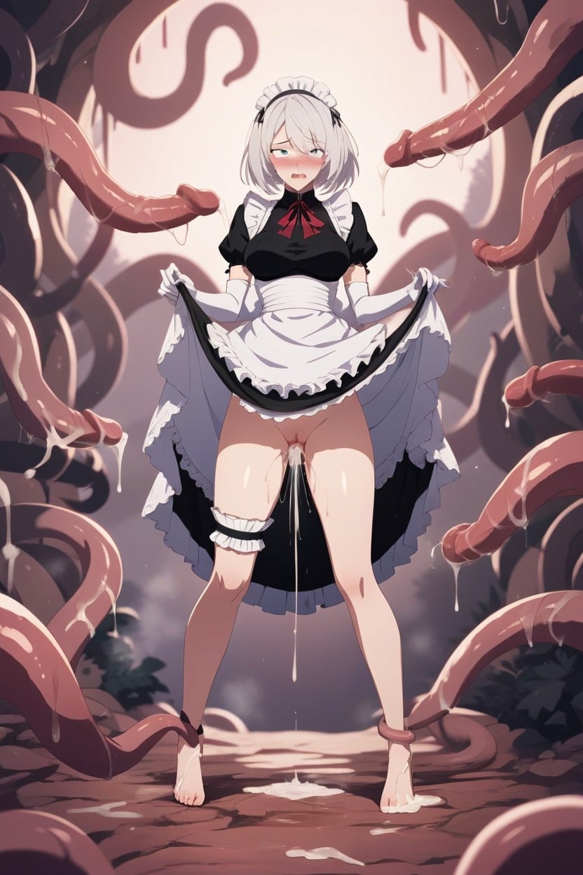 Cara Cansada, White Uniform, Pigeon Toed Hentai IA