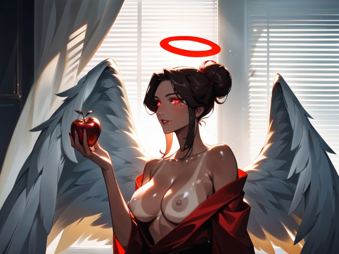 Large Perky Breasts, Dark Room, Compact Hip Length Chest Wider Than Hips Hentai IA
