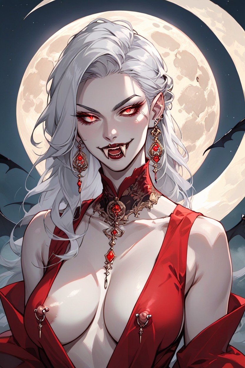 Vampire, Red Dress, Pierced NipplesAI獸人黃片