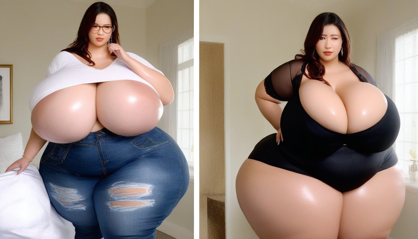 Perfect Face, She Has Absurdly Unreal Mega Gargantuan Sized Fat Boobs, 18+ BBW AI Porn
