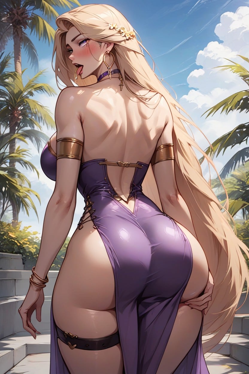 A Single Plane, Purple Fabric Choker, Extra Slutty AI Porn