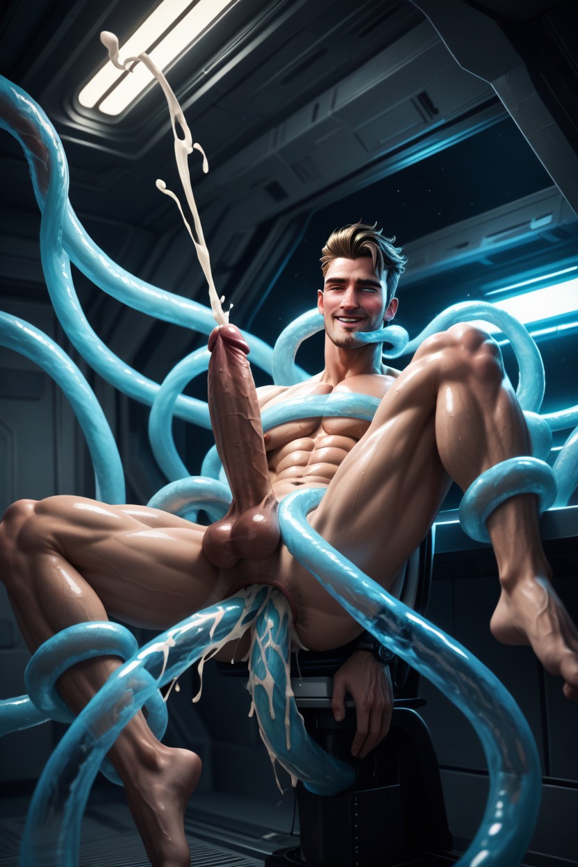 Naked, Excité, Vaisseau Spatial Porno IA Gay