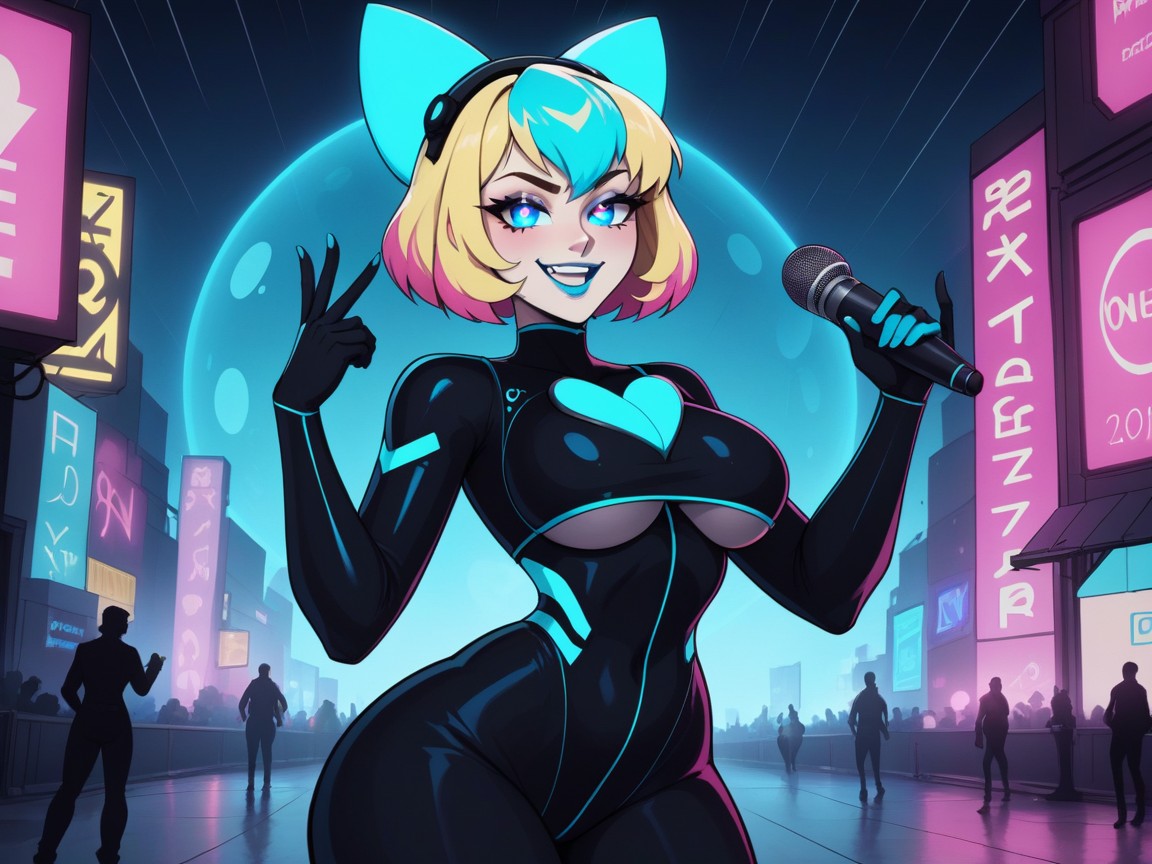 Skinny, Sci-fi, Rounded High Breasts AI Porn