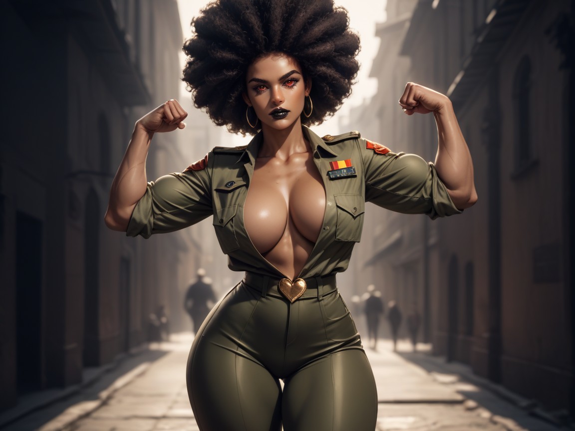 Chest Wider Than Hips, Saturated Colors, 18+ Latina AI Porn