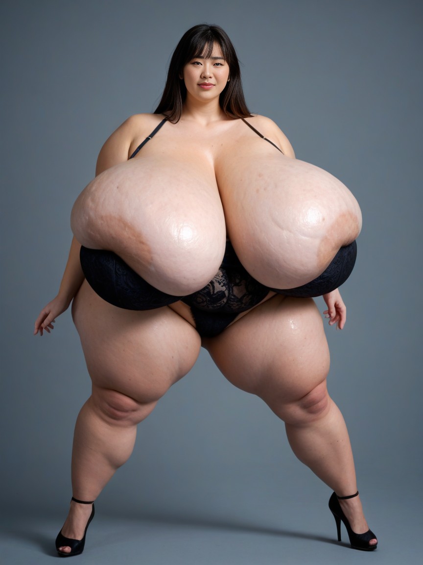 Full Of Obese Fat Compleatly Fill The Entire Screen, Lace Clothes, Long Legs AI Porn