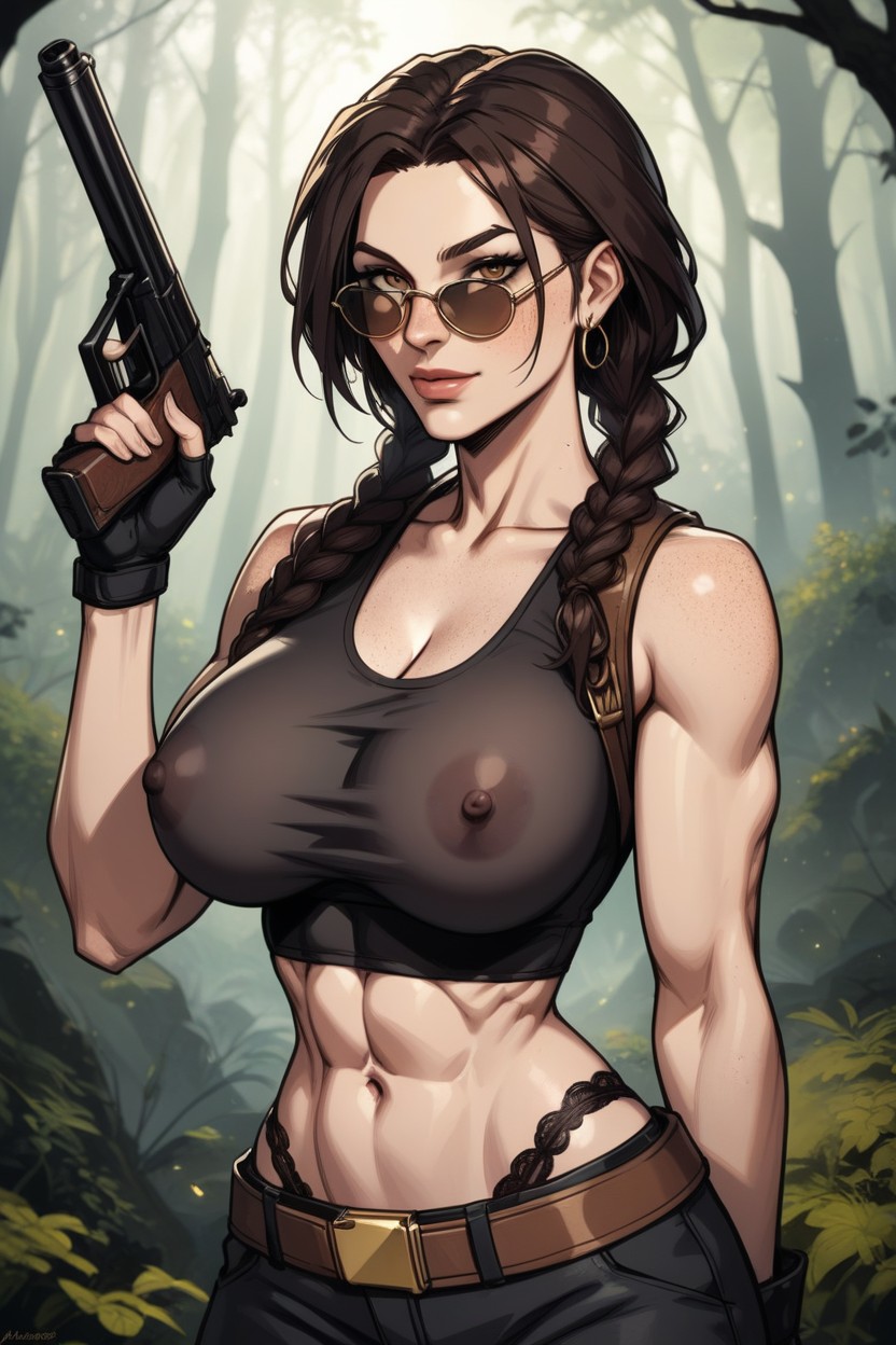 Sunglasses In Hair, Thigh Gap, Wide Hips AI Porn