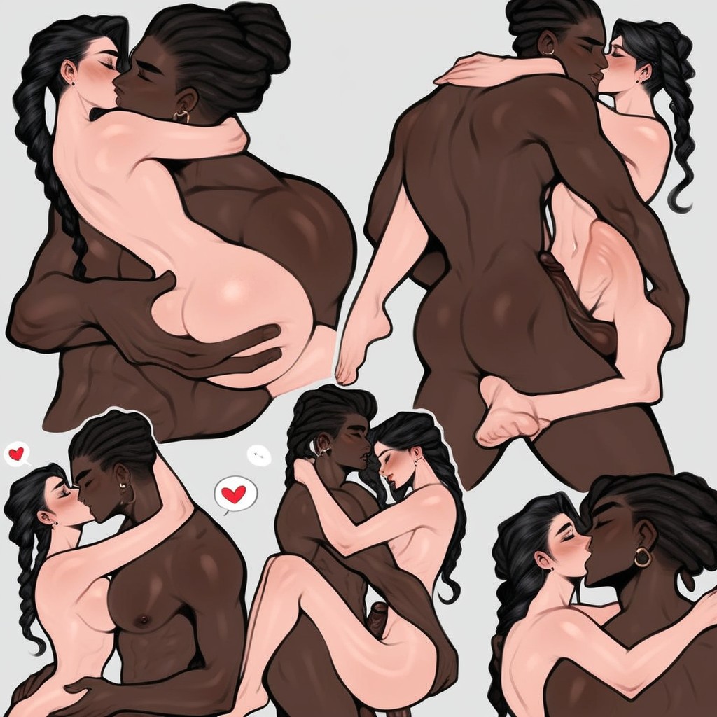 Androgenes Male, In The Arms Of, Legs Locked Around Waist Shemale AI Porn