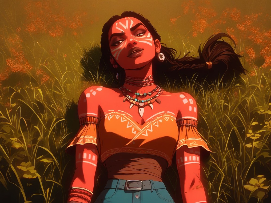 Vibrant Colors, Low Torso Height, Tumbada Porno latina IA