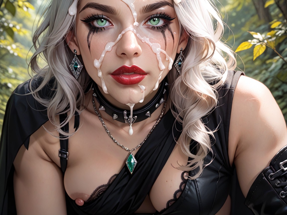 Black Lace Bra, Old German, Silver Armbands AI Porn