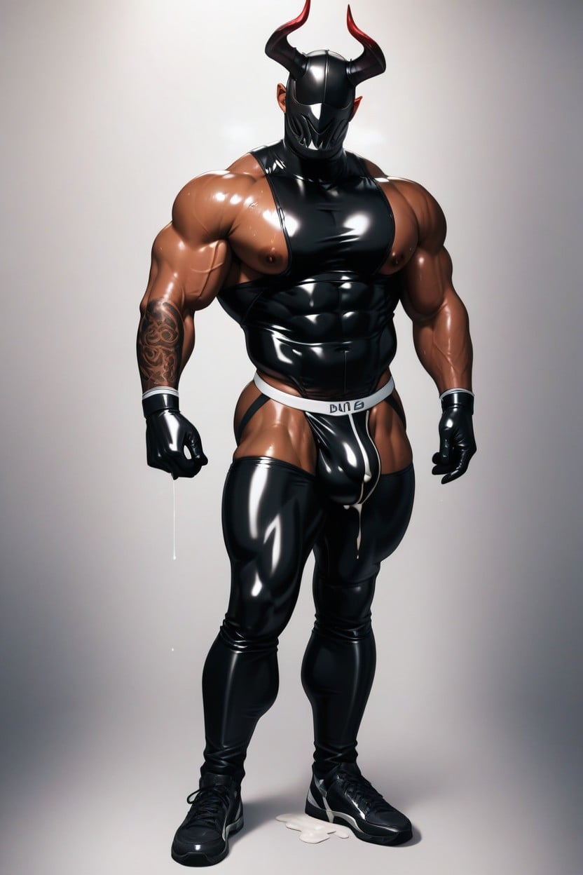 Horns, Latex Soccer Socks, Full Body Latex Suites AI Gay Porn