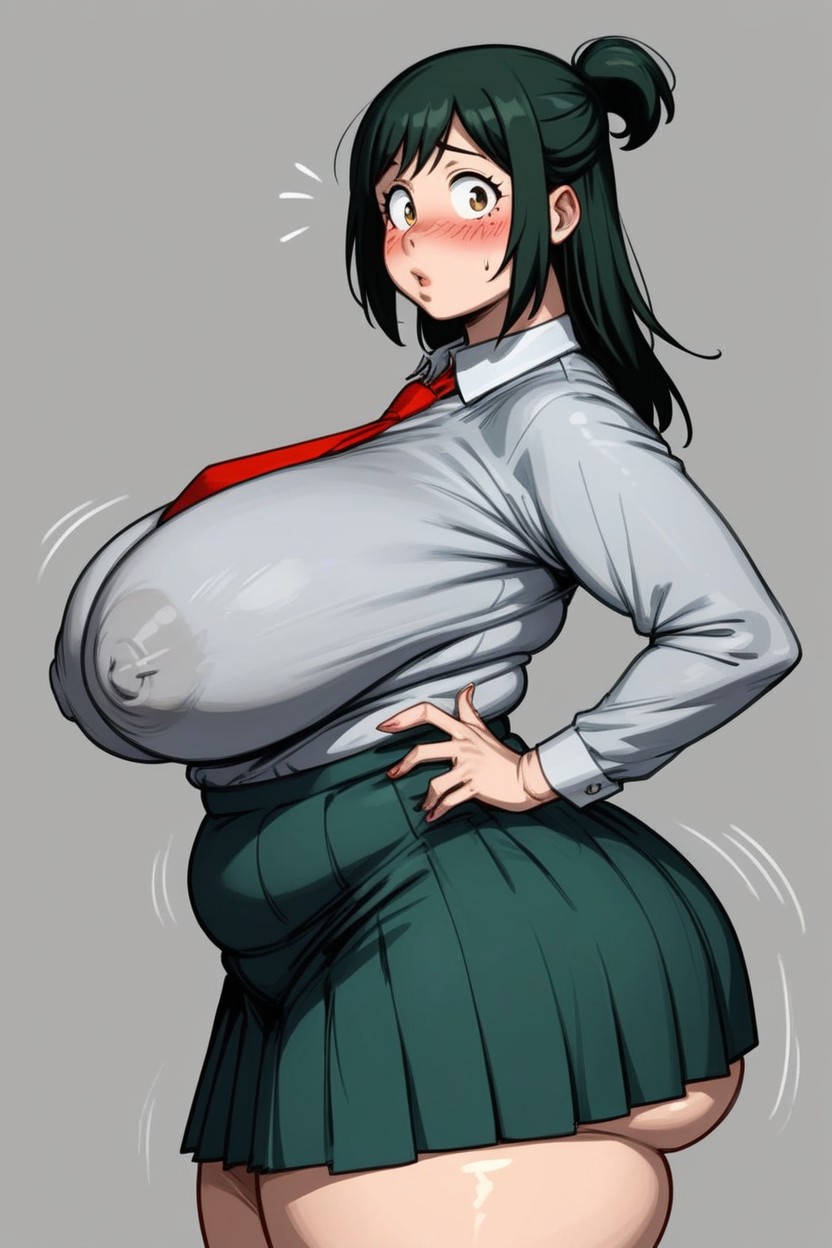 Gray Shirt, Shocked, Uniform AI Porn