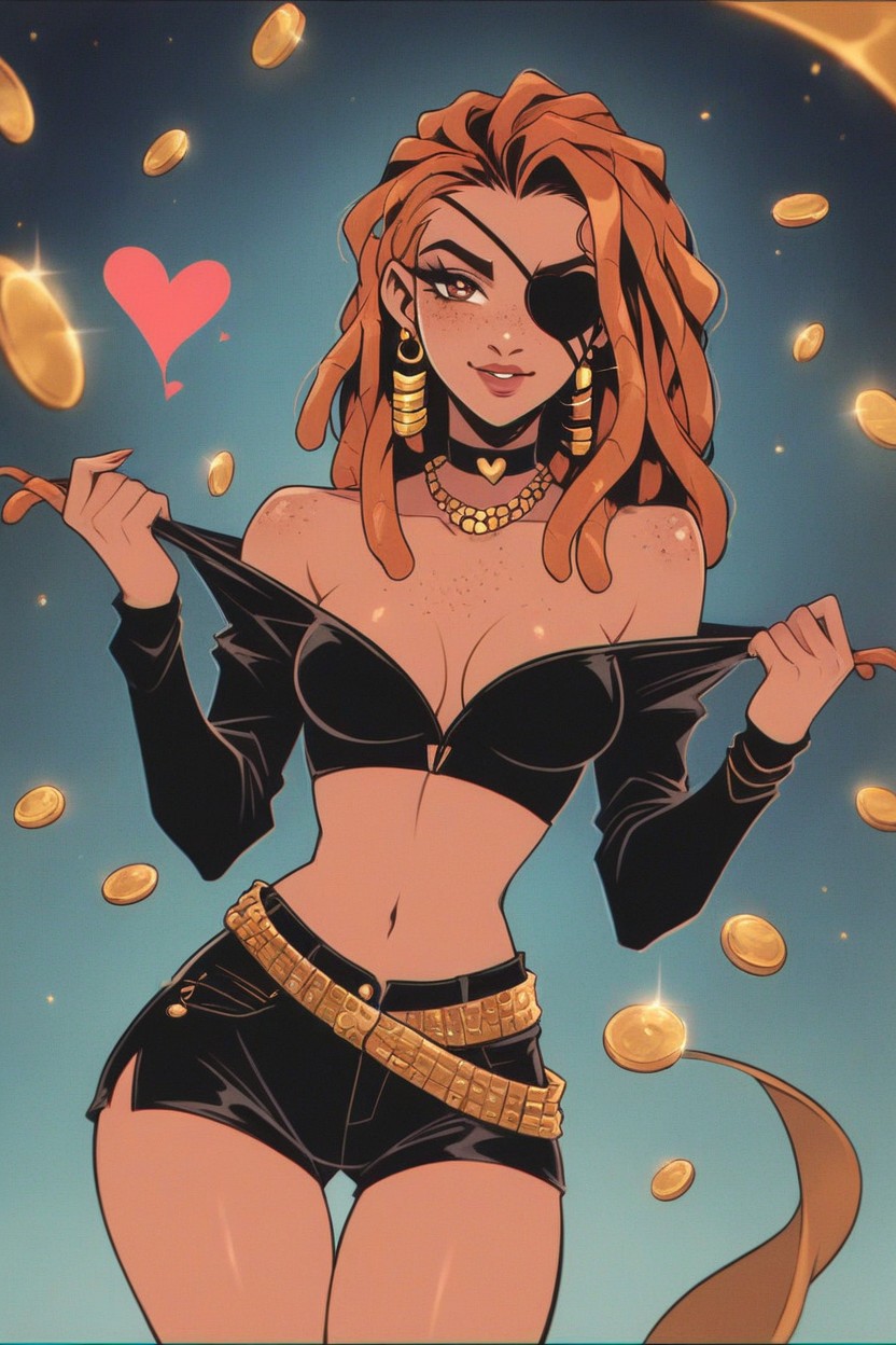 Lucky, Brown Eyes, Chest And Hips Proportionate Hentai AI Porn