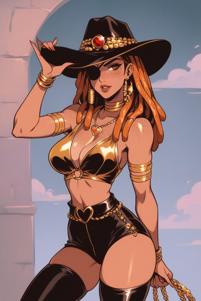 Oasis Location, Rounded Breast Width, Brown Eyes Hentai AI Porn