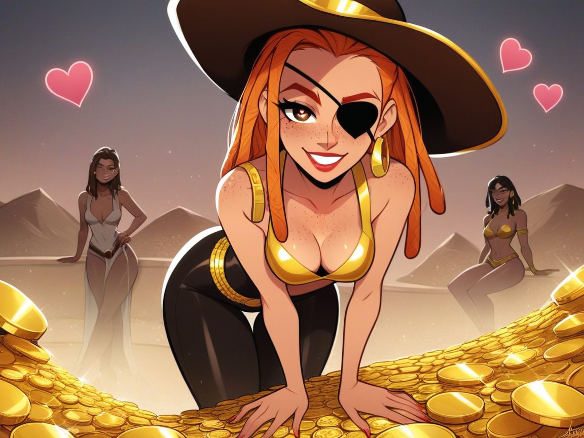 Latina, Gold Eye Patch, Oasis Location AI Porn