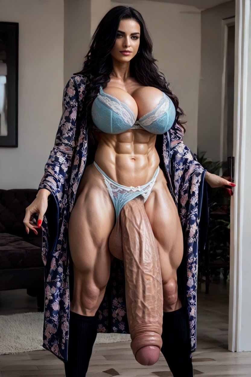 Hyper Long Penis, Cock Bigger Than Body, Extremely Long Penis Bulge Shemale AI Porn