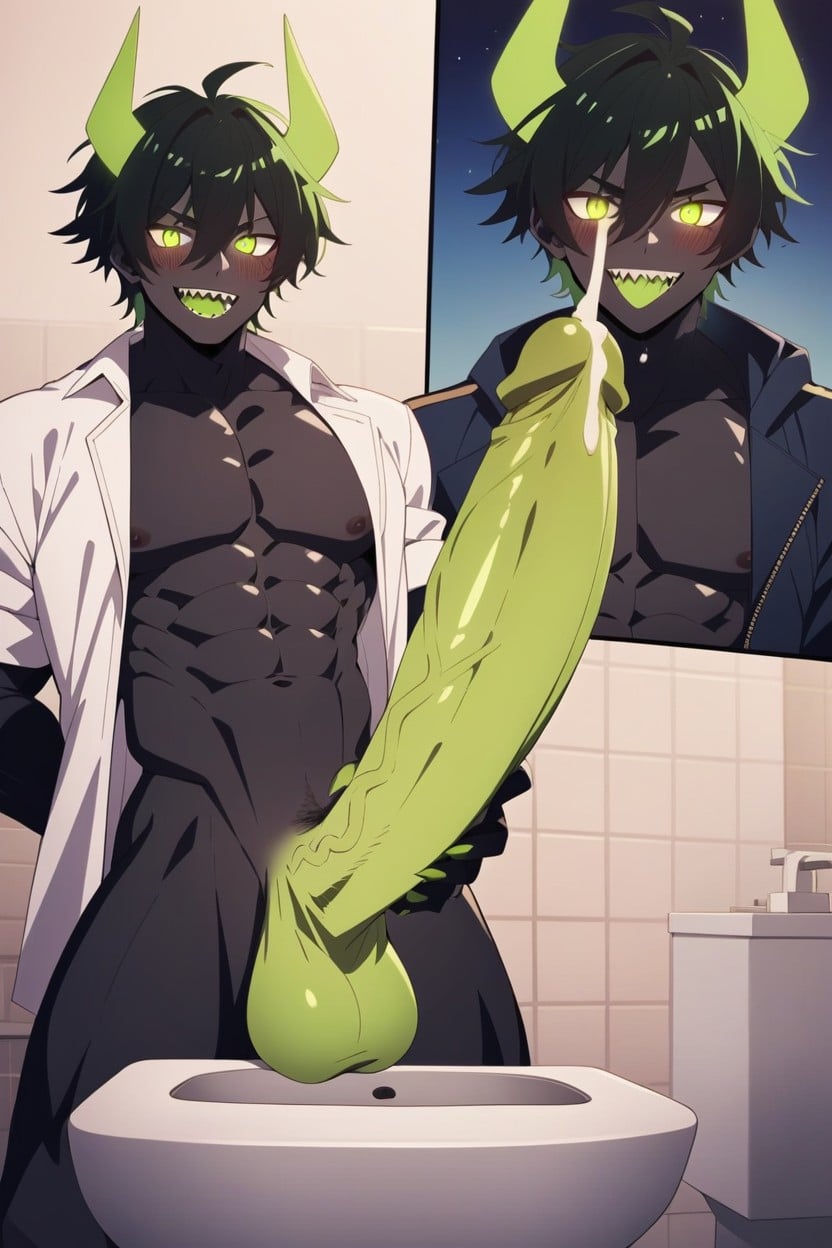 Green Eyes, Muscular, Open Clothes AI Gay Porn