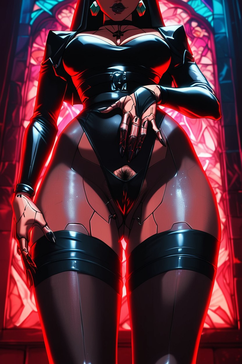 Pubic Hair, Nun Sexy Nylon Dress, Swimsuit AI Porn