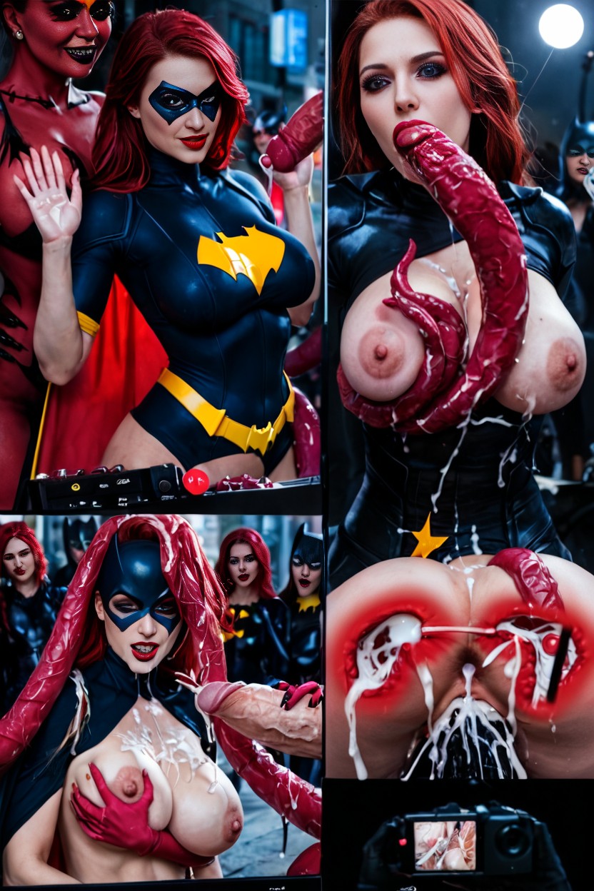 Massive Dark Tentacles, Futanari Gigantic Dark Evil Tentacle Beast Female Villain Monster Is Bigger, Two Women AI Porn