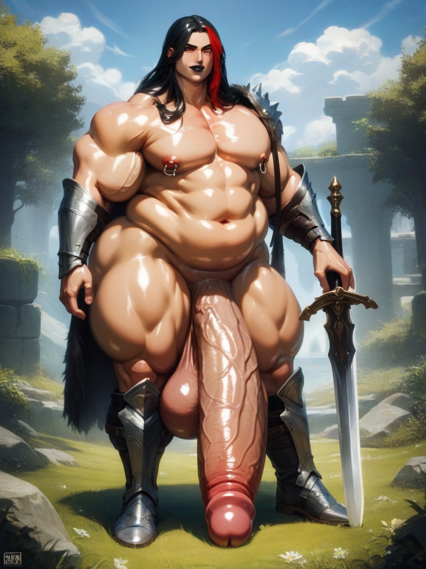 Black Boots, Wide Hips, Cock Longer Than Leg AI Gay Porn