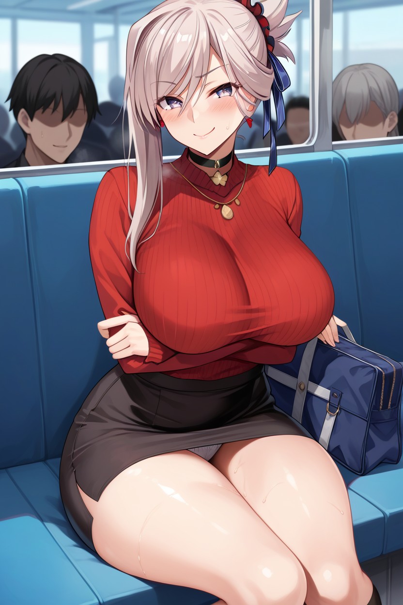 Sitting Down, Ultra High Definition, Black Bra Hentai AI Porn