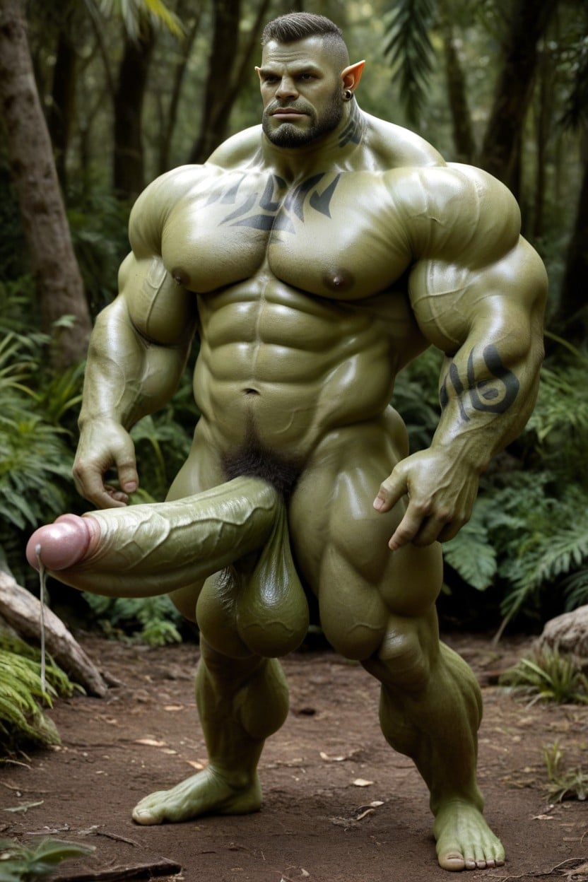 Huge Cock, Erect Penis, Orc Cock AI Gay Porn