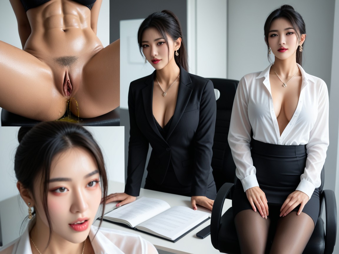 Cunnilingus, A Beautiful Chinese Woman, Muscular Shoulder Asian AI Porn