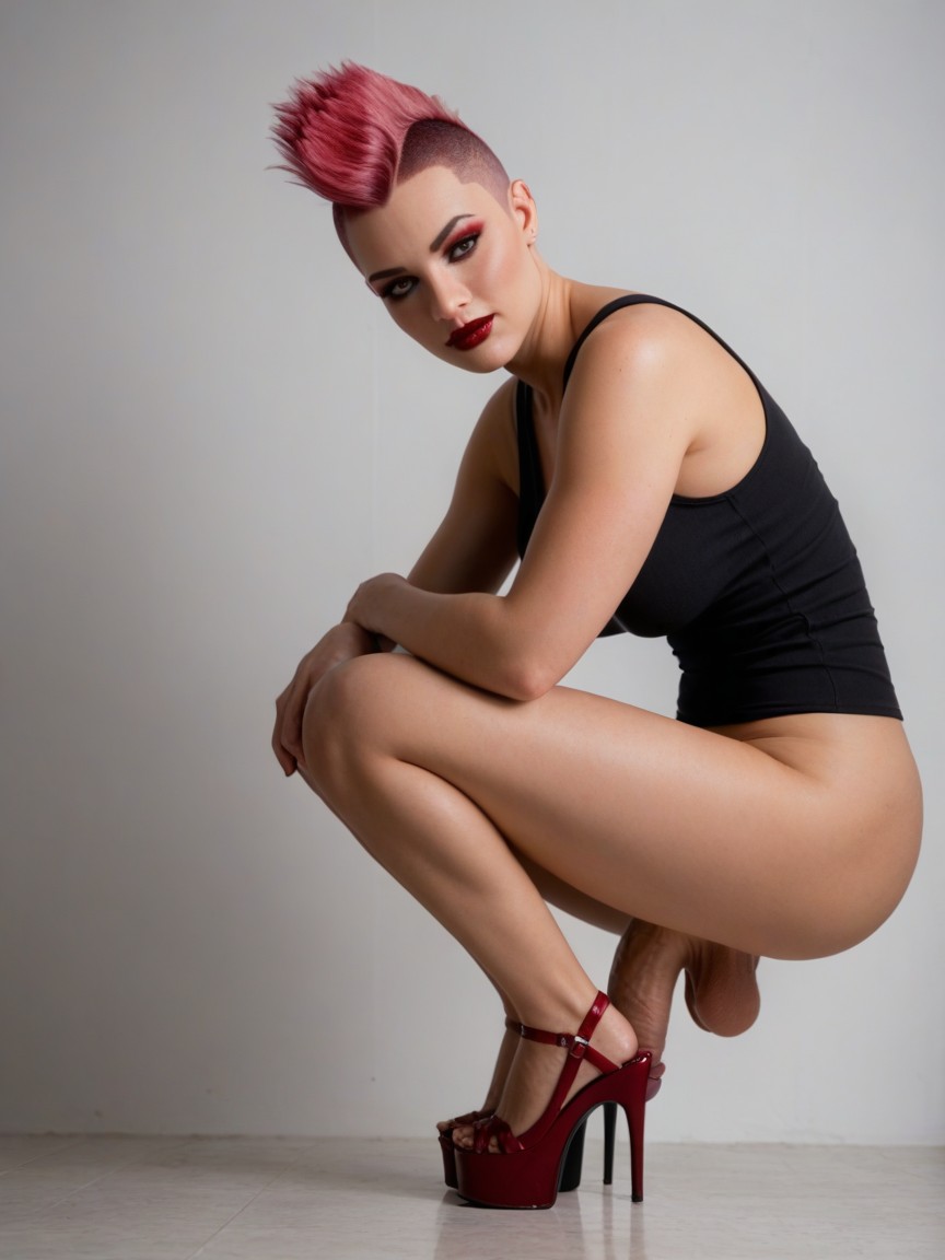 1 Person, Side View, Closed Toe High Heels Shemale AI Porn