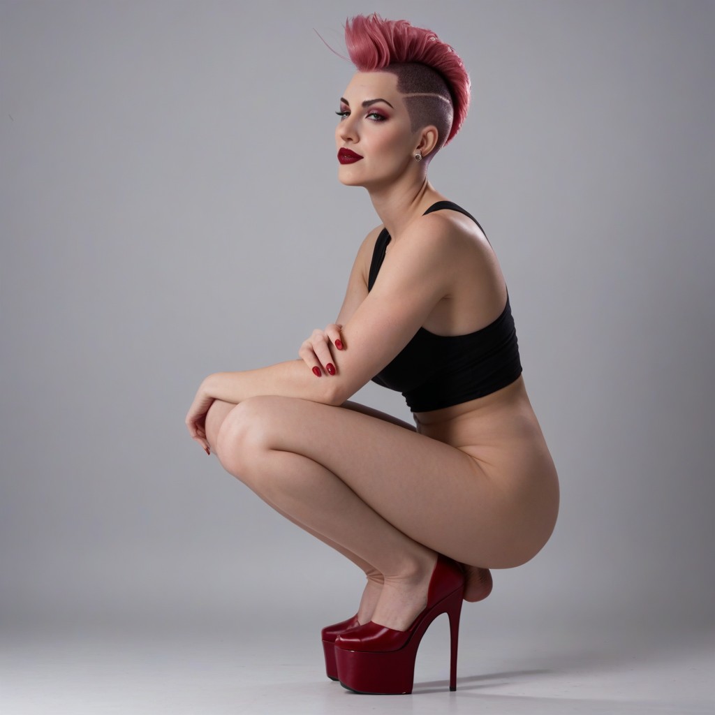 Gigantic, Small Breast, Side View Shemale AI Porn